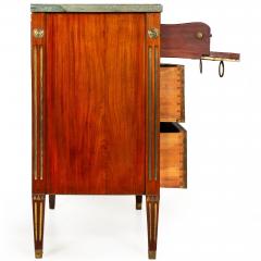 Circa 1790 Swedish Gustavian Marble Top Mahogany Desk Commode Chest - 4416694