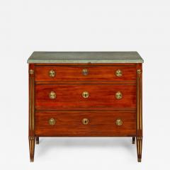 Circa 1790 Swedish Gustavian Marble Top Mahogany Desk Commode Chest - 4419152