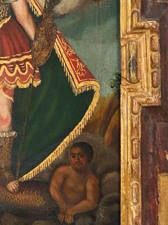 Circa 1800 Spanish Colonial Painting of Archangel Demon - 2019399