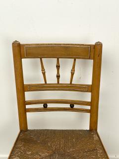Circa 1810 English Regency Rush Seat Painted Chair - 2239474