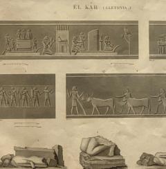 Circa 1810 Engraving of Ancient Egyptian Art Artifacts France - 2306428