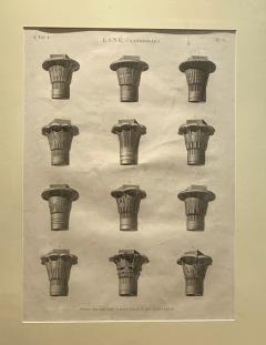 Circa 1810 Engraving of Ancient Egyptian Column Capitals France - 2306431
