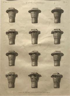 Circa 1810 Engraving of Ancient Egyptian Column Capitals France - 2306436