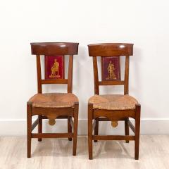 Circa 1820 Tole Panel Chairs A Pair - 2007237