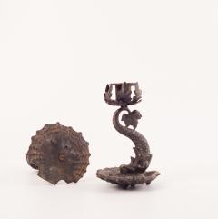 Circa 1830 Baroque Dolphin Candlesticks France A Pair - 2251596