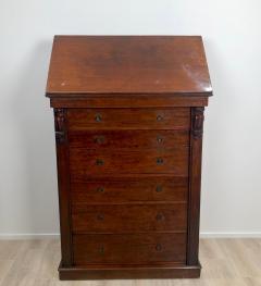 Circa 1840 English Traditional Wellington Secretary Chest of Drawers - 2210703