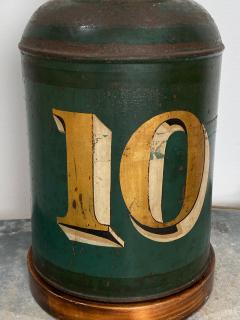 Circa 1840 Large Green Tole Tea Canister Lamp - 2284771