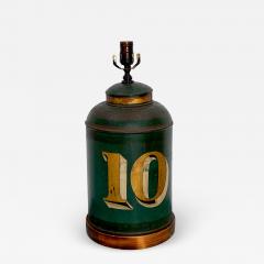 Circa 1840 Large Green Tole Tea Canister Lamp - 2289227