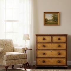 Circa 1850s English Grain Painted Antique Chest of Drawers Dresser - 4502338