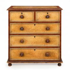 Circa 1850s English Grain Painted Antique Chest of Drawers Dresser - 4502341
