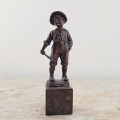 Circa 1880 Bronze of a Young Boy on Marble Base France - 2110832