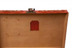 Circa 1880 Chinese Export Red Leather Trunk - 2260827