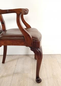 Circa 1880 George II Style Walnut Armchair England - 3619575