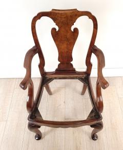 Circa 1880 George II Style Walnut Armchair England - 3619583