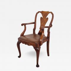 Circa 1880 George II Style Walnut Armchair England - 3621354
