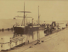 Circa 1880 Port of Suez Photograph of a Boat in Harbour - 2260843