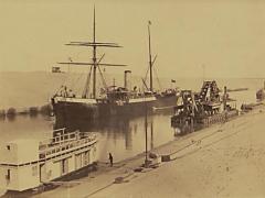 Circa 1880 Port of Suez Photograph of a Boat in Harbour - 2261124