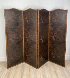 Circa 1900 4 Panel Leather Screen Spain - 1951998