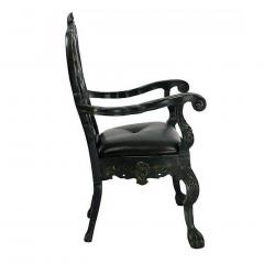 Circa 1900 Baroque Revival Green Armchairs Portugal A Pair - 1862857