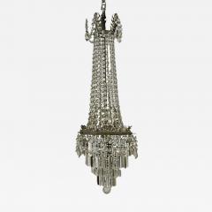 Circa 1900 Belle Epoque Crystal Pendant Light France - 2155427