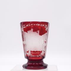 Circa 1900 Bohemian Engraved Ruby Flashed Glass Vase - 2300033