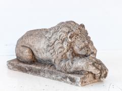 Circa 1900 English Recumbent Concrete Lion - 4210357