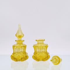 Circa 1900 French Yellow Glass Perfume Bottles A Pair - 2299930