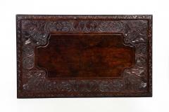 Circa 1900 Gothic Revival Antique Carved Walnut Library Table - 4501032