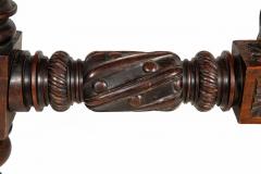 Circa 1900 Gothic Revival Antique Carved Walnut Library Table - 4501033