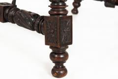 Circa 1900 Gothic Revival Antique Carved Walnut Library Table - 4501034