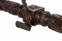 Circa 1900 Gothic Revival Antique Carved Walnut Library Table - 4501037