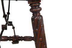 Circa 1900 Gothic Revival Antique Carved Walnut Library Table - 4501038