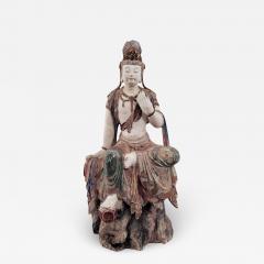 Circa 1900 Moon Goddess in Wood and Polychrome - 2283771