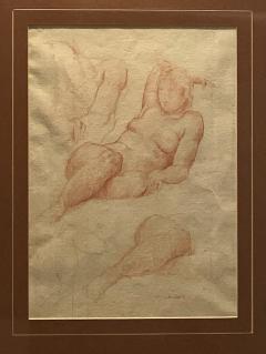 Circa 1900 Signed Artist Sketch of a Reclining Woman American - 2306653