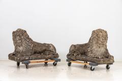 Circa 1920 English Pair of Large Recumbent Concrete Lions - 3333836