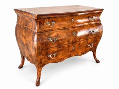Circa 1920 Italian Rococo Style Burl Walnut Bomb Commode - 4780843