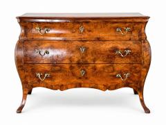 Circa 1920 Italian Rococo Style Burl Walnut Bomb Commode - 4780844