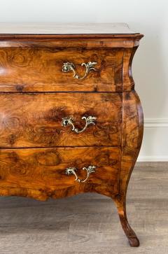 Circa 1920 Italian Rococo Style Burl Walnut Bomb Commode - 4780851