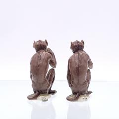 Circa 1920 Porcelain Monkeys Nymphenburg A Pair - 2309658