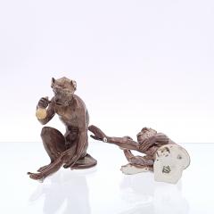 Circa 1920 Porcelain Monkeys Nymphenburg A Pair - 2309660