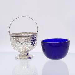 Circa 1920 Vintage Sterling Cobalt Lined Tiffany Baskets A Pair - 2246971