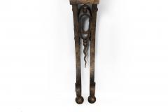 Circa 1930s Art Deco Wrought Iron Marble Console Pier Table - 4502474