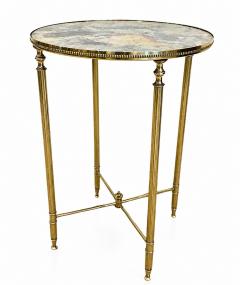 Circa 1940 French Neo classical brass drinks table with eglomise glass - 4752239