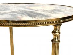 Circa 1940 French Neo classical brass drinks table with eglomise glass - 4752241
