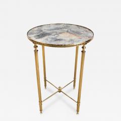 Circa 1940 French Neo classical brass drinks table with eglomise glass - 4752327