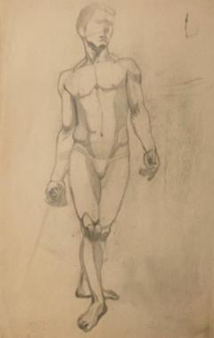 Circa 1950 Academic Drawing of a Man - 2054546