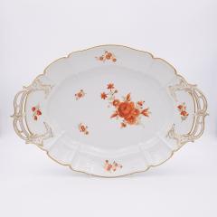 Circa 1970 Nymphenburg Platter with Orange Rococo Flowers - 2289769