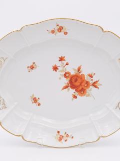 Circa 1970 Nymphenburg Platter with Orange Rococo Flowers - 2289770