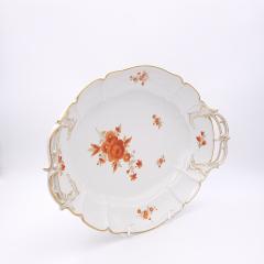 Circa 1970 Nymphenburg Platter with Orange Rococo Flowers - 2289773