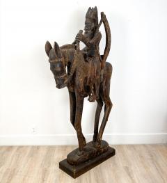 Circa 1980 Wood Carving of a Horse and Rider Africa - 2079729